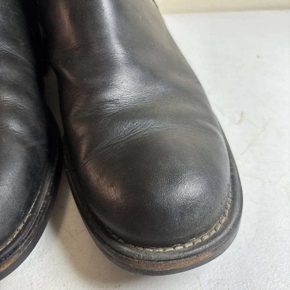Timberland Men's Size 10 Black Leather Slip On Boots Waterproof
